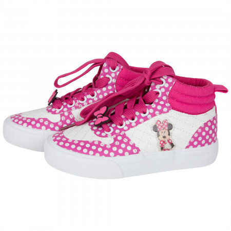 Minnie Mouse Polka-Dot Pink High-Top Girl's Shoes